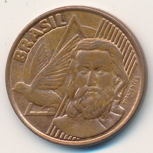 Монета 5 сентаво. 2002г. Бразилия. Тирадентис. (F)