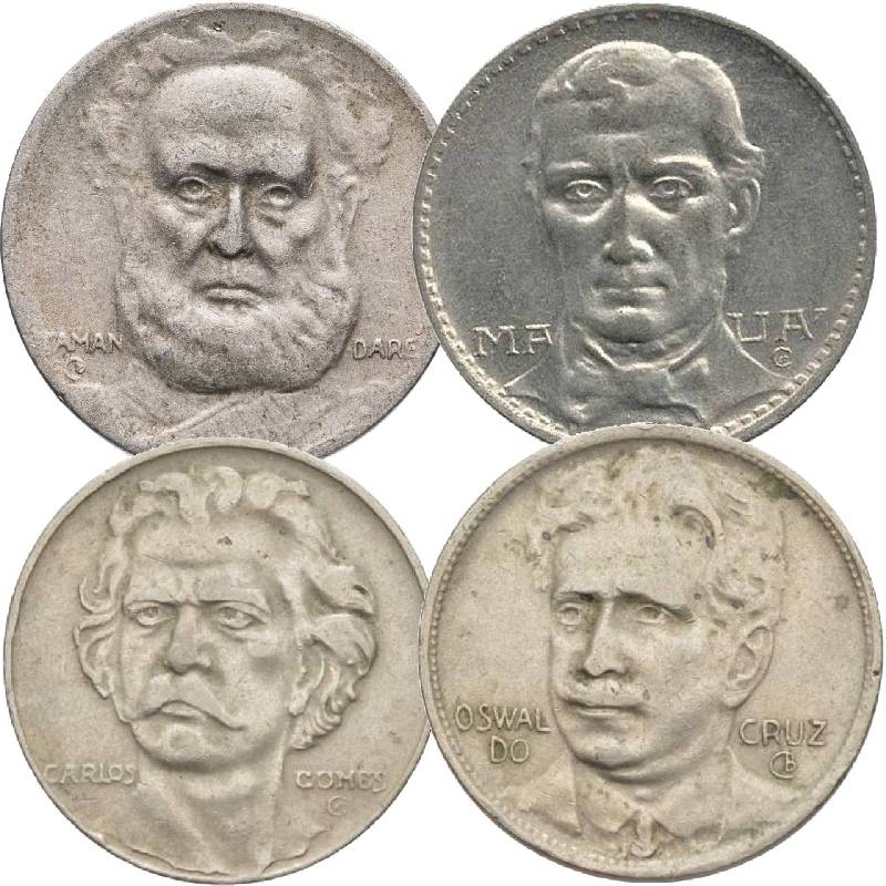 Набор монет Бразилия. 1937-1938г. (UNC) (4шт.)