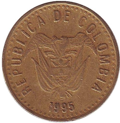 Монета 100 песо. 1995г. Колумбия. (F)